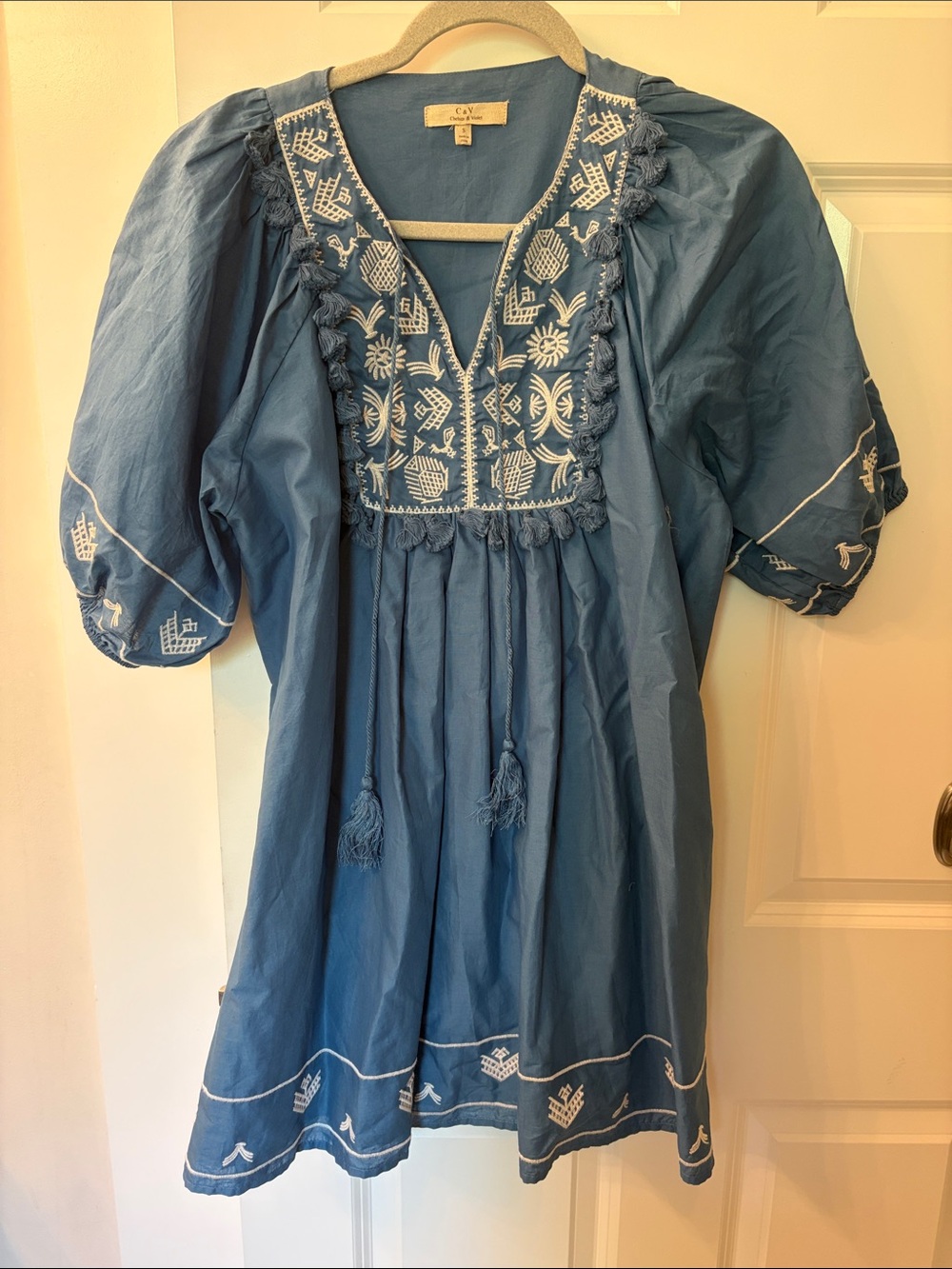 Chelsea & Violet Indigo Blue Embroidered Tunic